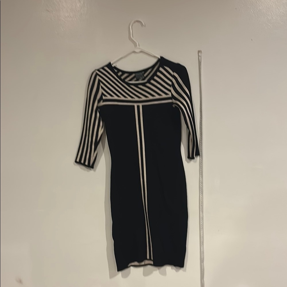 Black and White Asymmetrical Bodycon Cocktail Dress